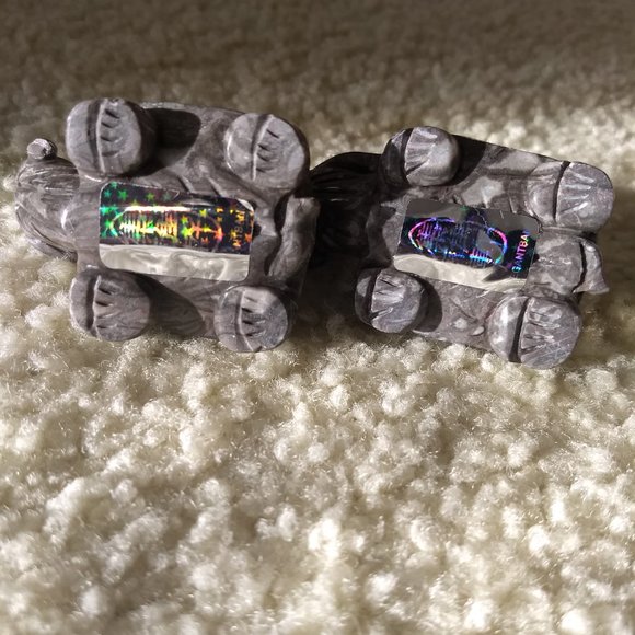 vintage 70s pair of carved stone turtle tortoise figurines - Picture 10 of 12